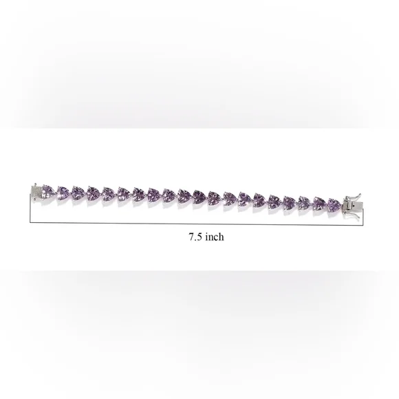 Rose de France Tennis Bracelet in Platinum Over Sterling Silver 7.25